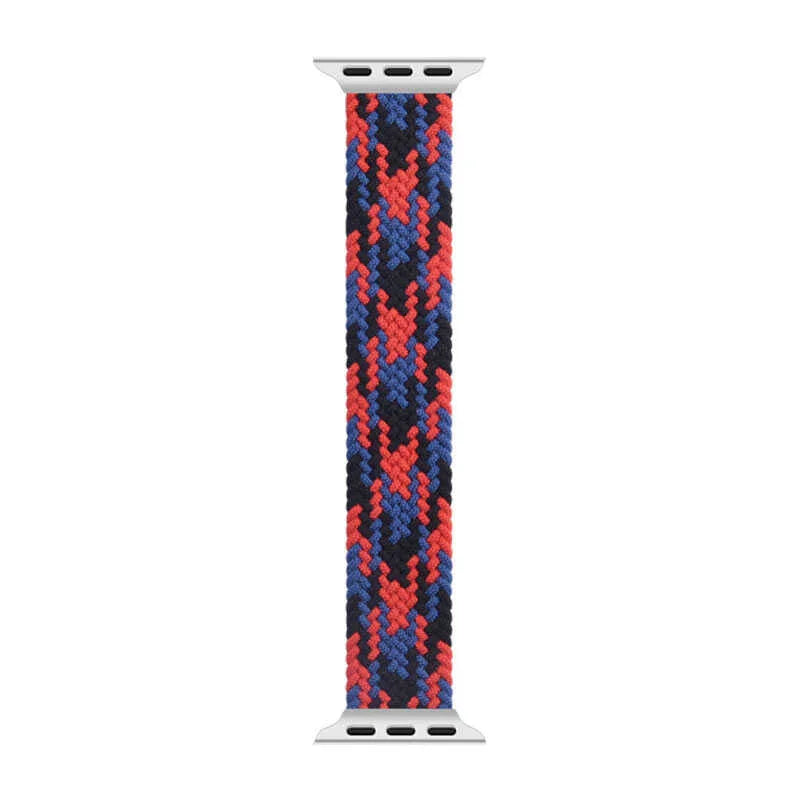 Wiwu Watch 49/46/45/44 Mm Braided Loop 155mm Strap - Black+Red+Dark Blue - Tashqila Wiwu Watch 49/46/45/44 Mm Braided Loop 155mm Strap - Black+Red+Dark Blue - Tashqila
